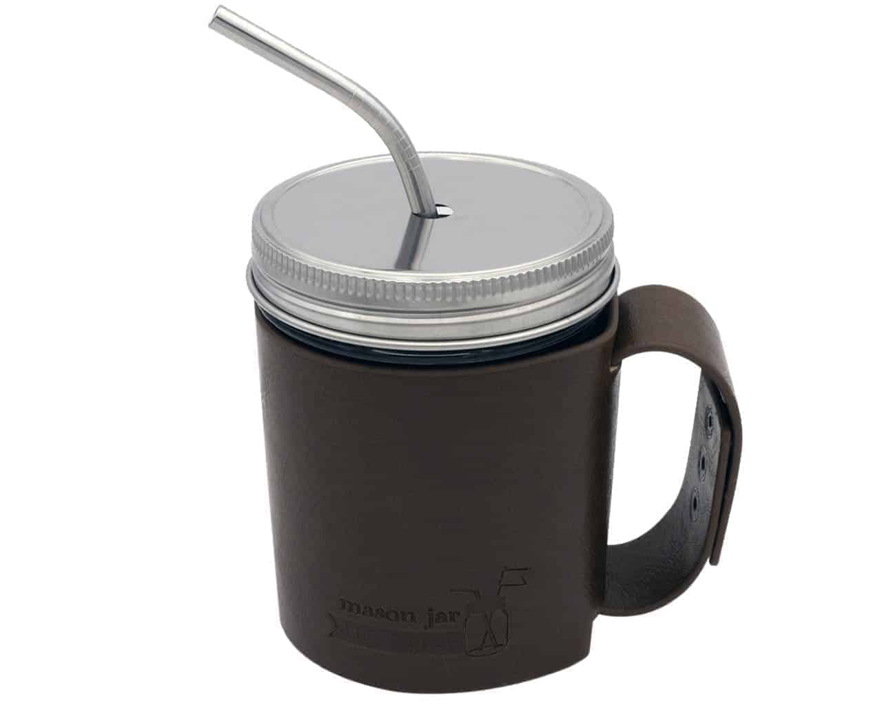 Medium Thin Bent Stainless Steel Straw for Pint Mason Jars