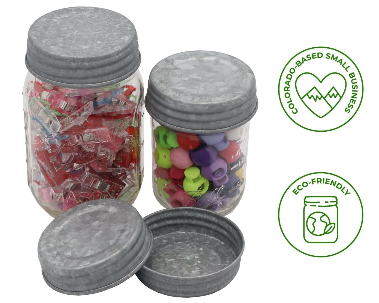 Galvanized Vintage Reproduction Mason Jar Lids 4 Pack