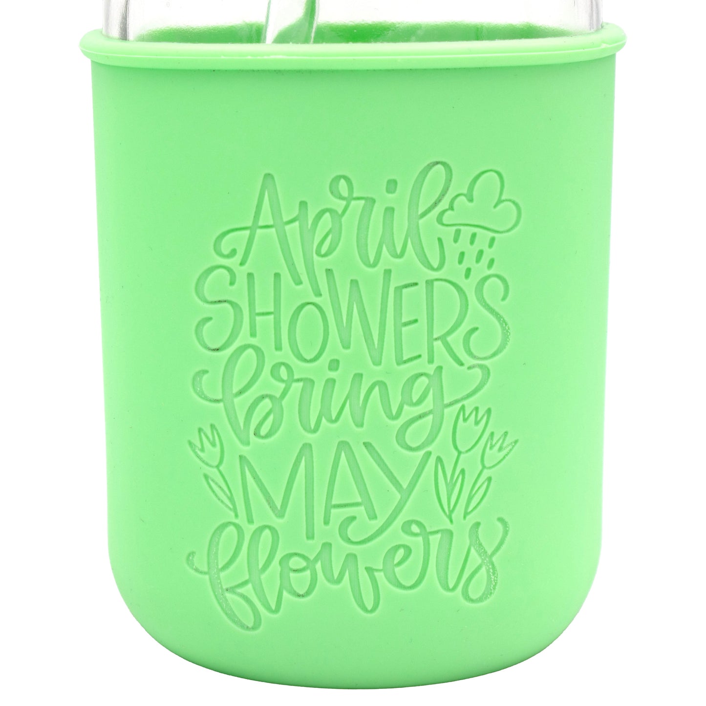 "April Showers" *Limited Edition* Engraved Mint Green Quart Sleeve