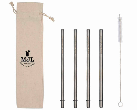 Medium Safer Rounded End Stainless Steel Straw for Pint Mason Jars