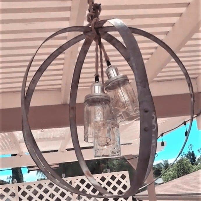 Hand Cut Open Bottom Mason Jar for Lighting Shade or Crafts