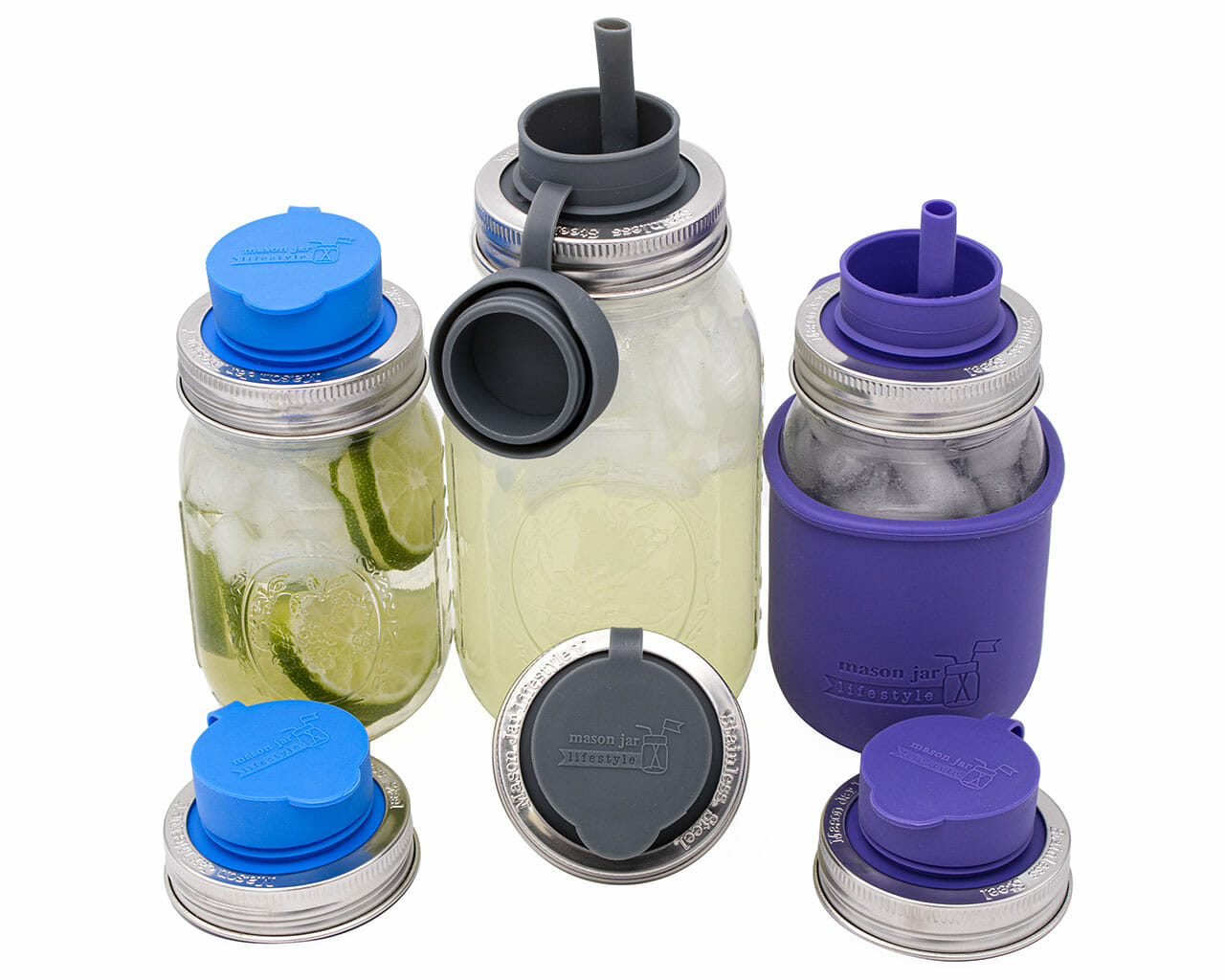 Pop-Up Sippy Straw Leak Resistant Lids for Regular Mouth Mason Jars