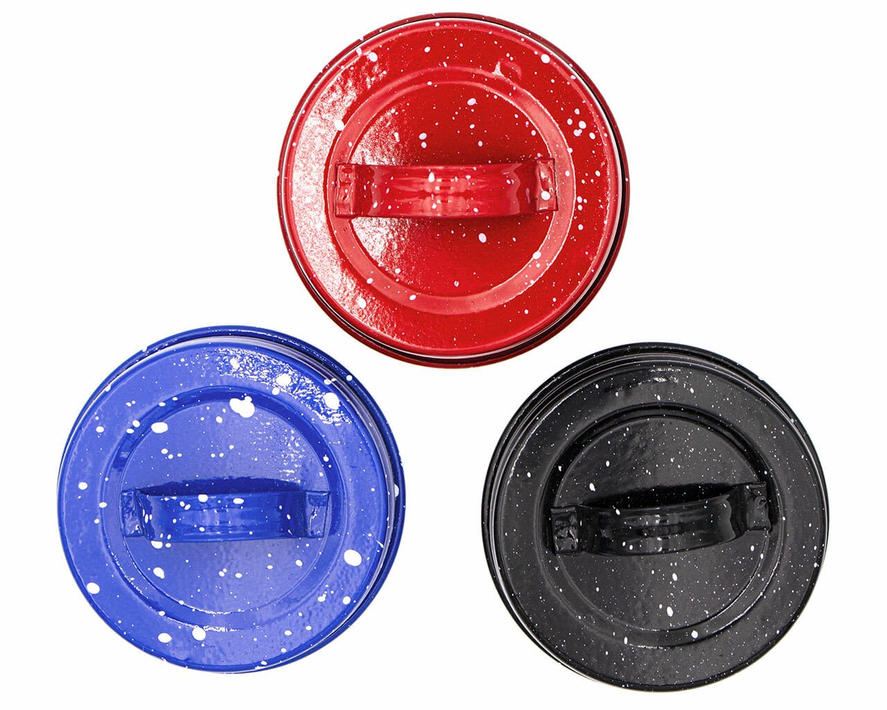 Speckled Enameled Handle/Canister Lids