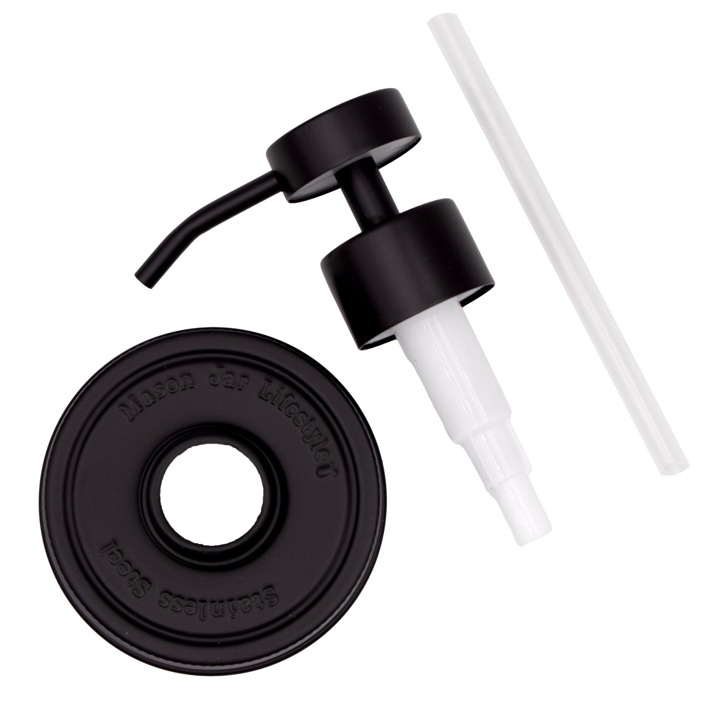 Matte Black Soap Pump Lid Kit for Mason Jars