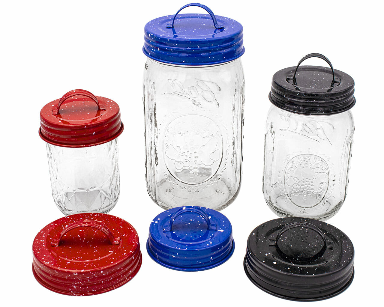 Speckled Enameled Handle/Canister Lids