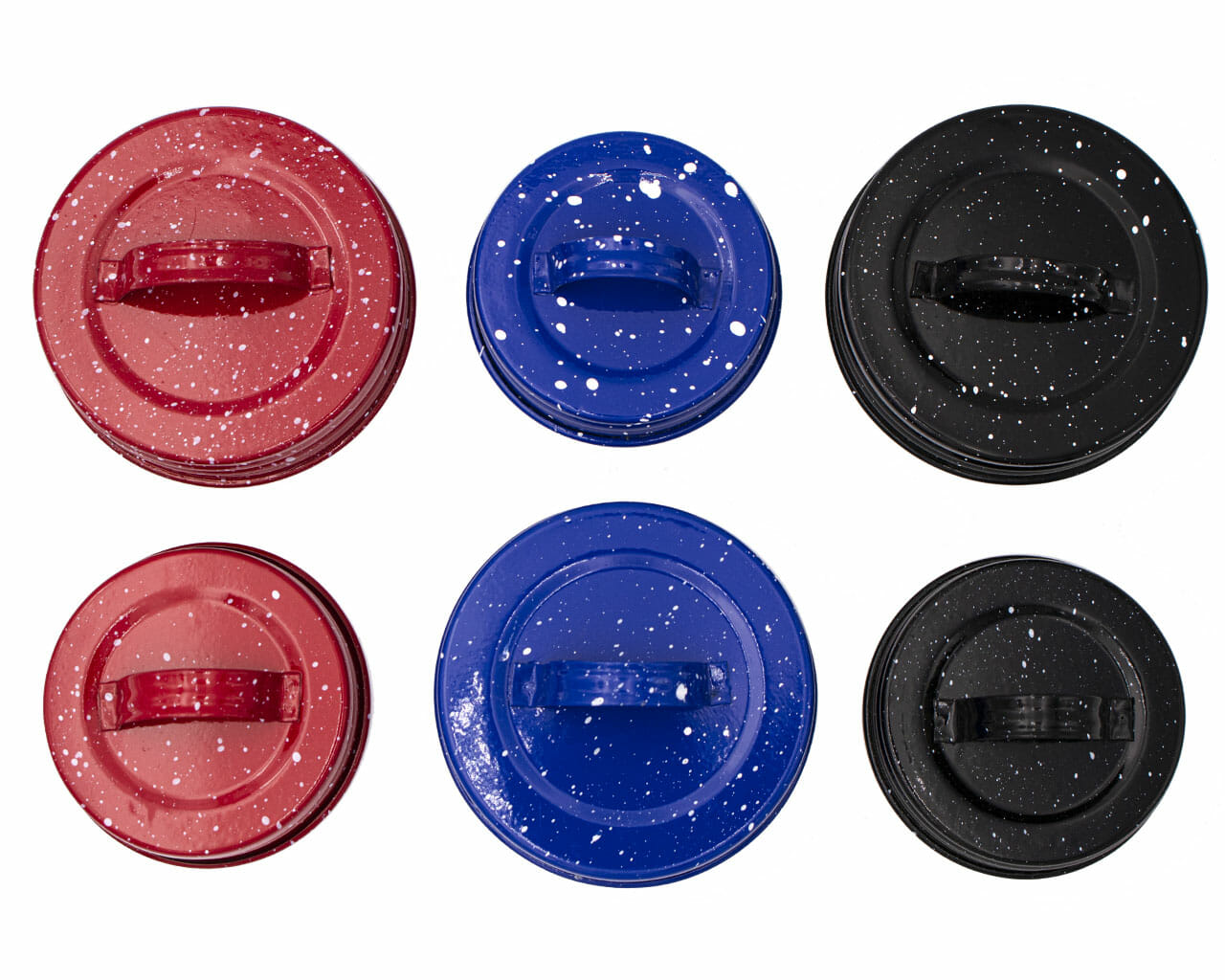 Speckled Enameled Handle/Canister Lids