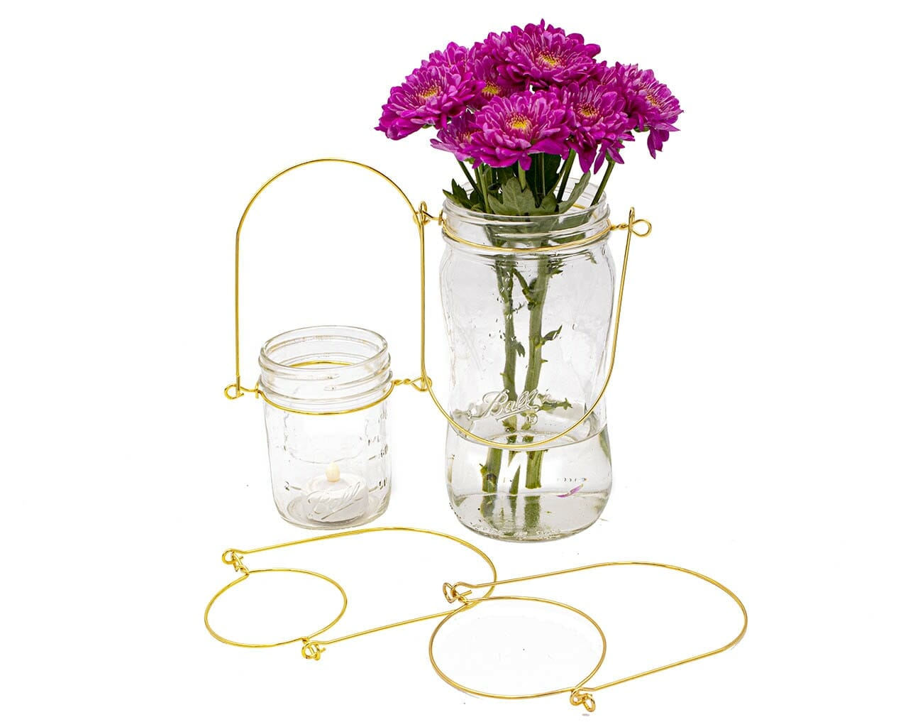 Gold Wire Handles for Mason Jars 6 Pack