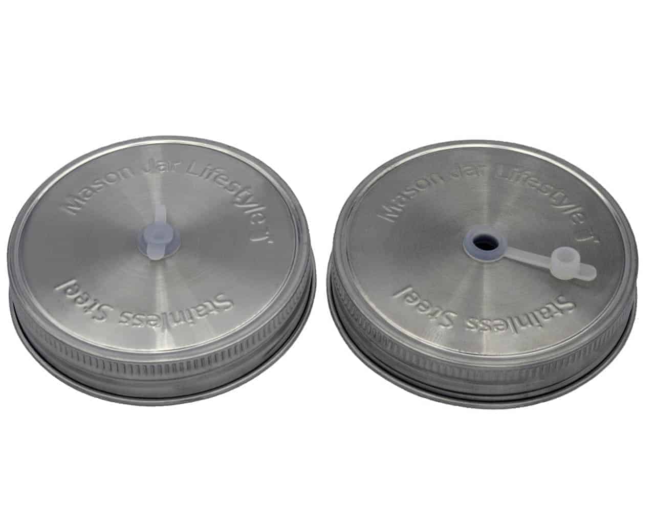 Straw Hole Tumbler Stainless Steel Lids for Mason Jars 5 Pack