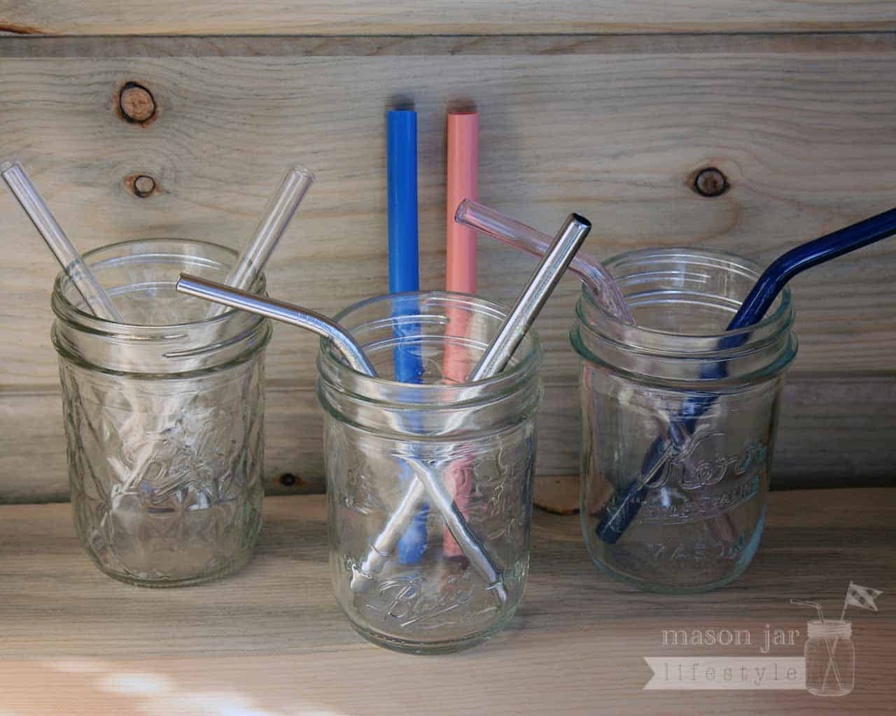 Short Thin Bent Stainless Steel Straw for Half Pint Mason Jars
