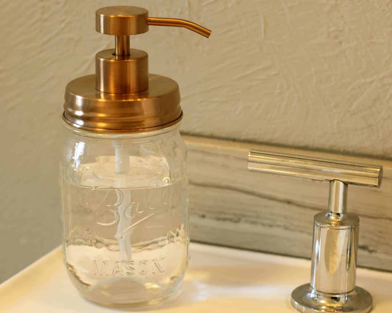 Rose Gold Soap Pump Lid Kit for Regular Mouth Mason Jars
