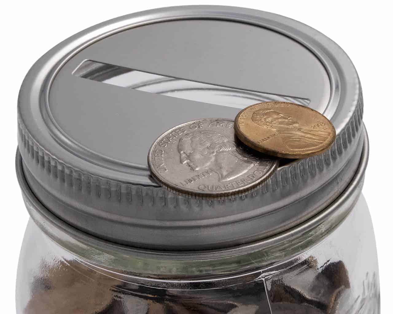 Coin Slot Bank Stainless Steel Lid Inserts for Mason Jars 10 Pack