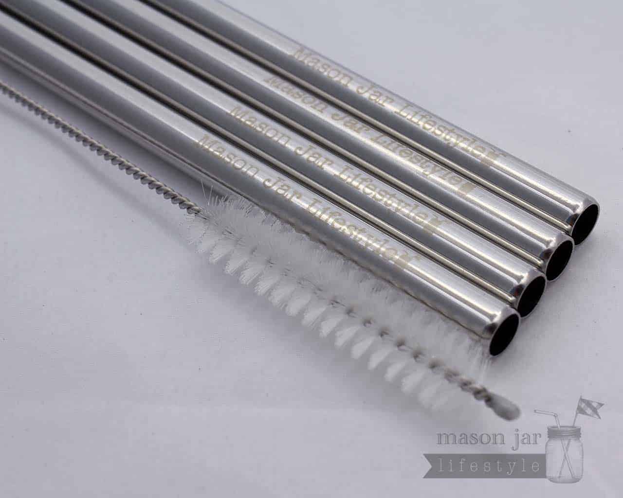 Short Safer Rounded End Stainless Steel Straw for Half Pint Mason Jars