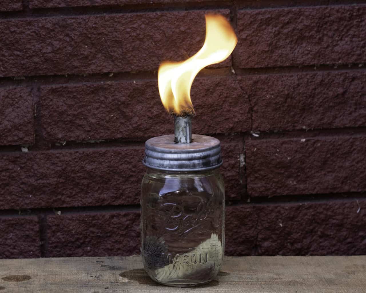 Tiki Torch Oil Lamp Galvanized Metal Lid for Mason Jars