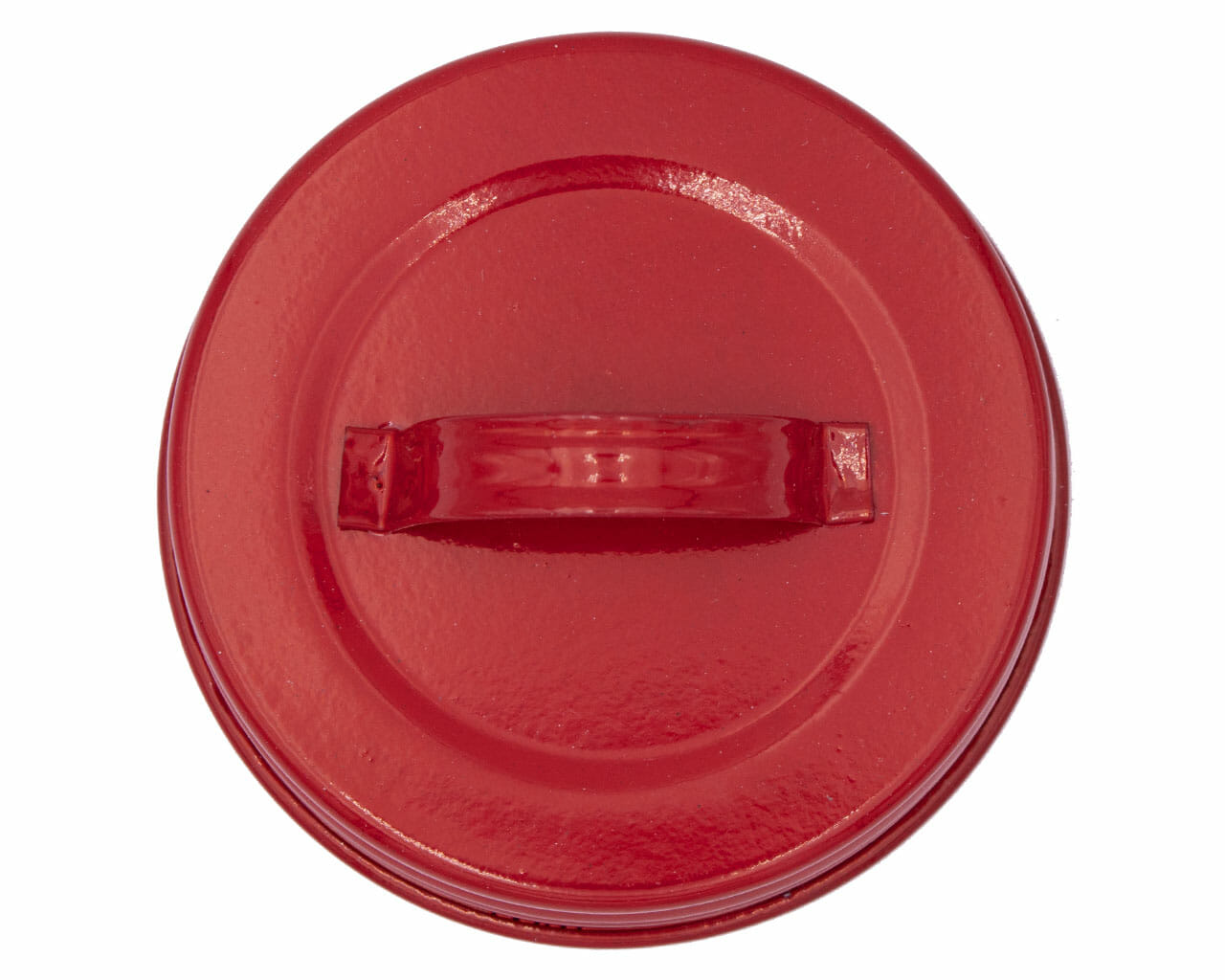 Red Enameled Handle/Canister Lids