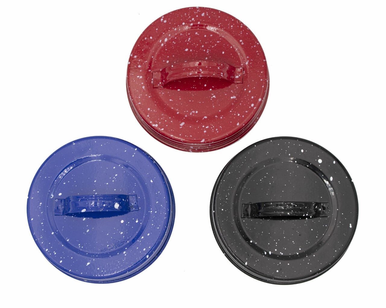 Speckled Enameled Handle/Canister Lids