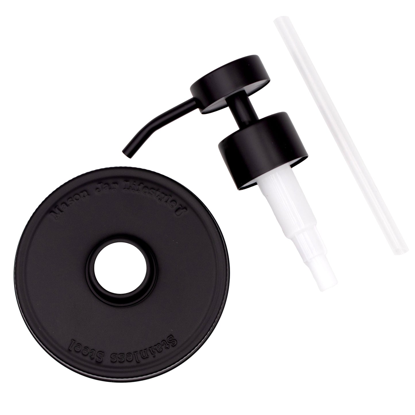 Matte Black Soap Pump Lid Kit for Mason Jars