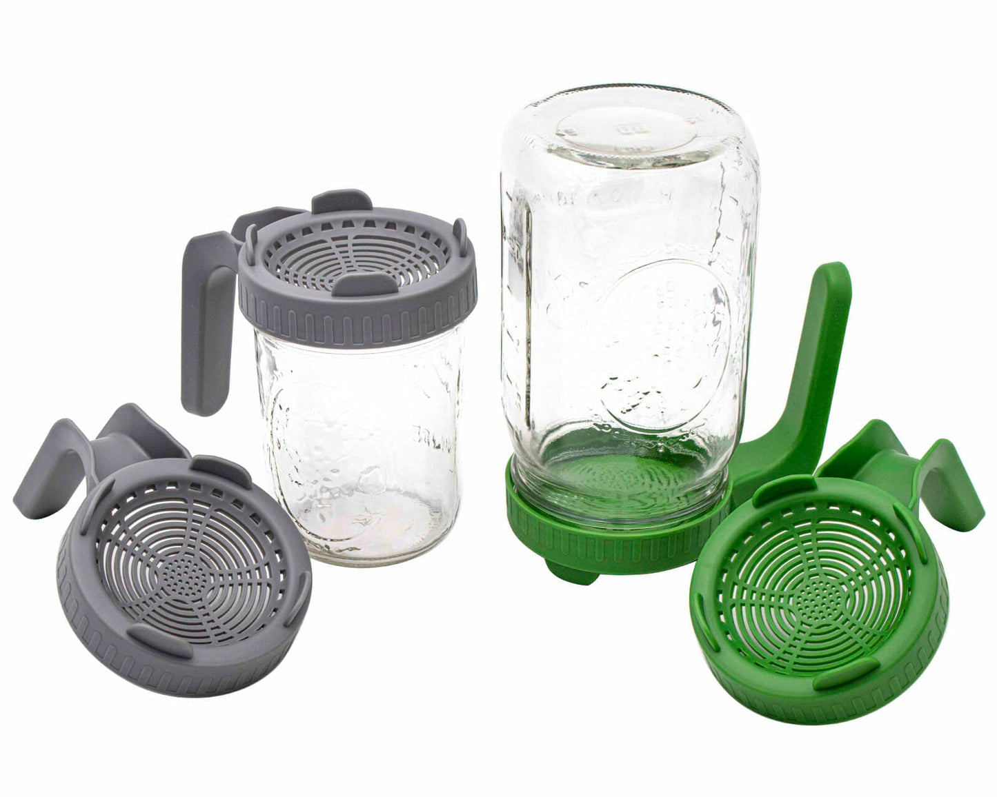 Plastic Sprouting Lid with Built-In Stand and Handle for Wide Mouth Mason Jars