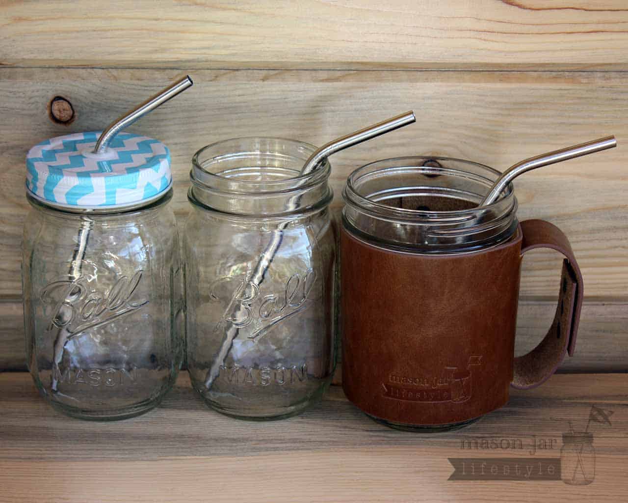 Medium Thin Bent Stainless Steel Straw for Pint Mason Jars