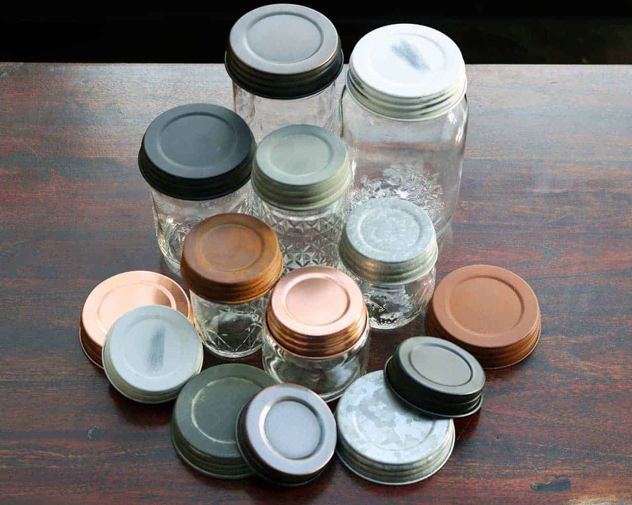 Galvanized Vintage Reproduction Mason Jar Lids 4 Pack