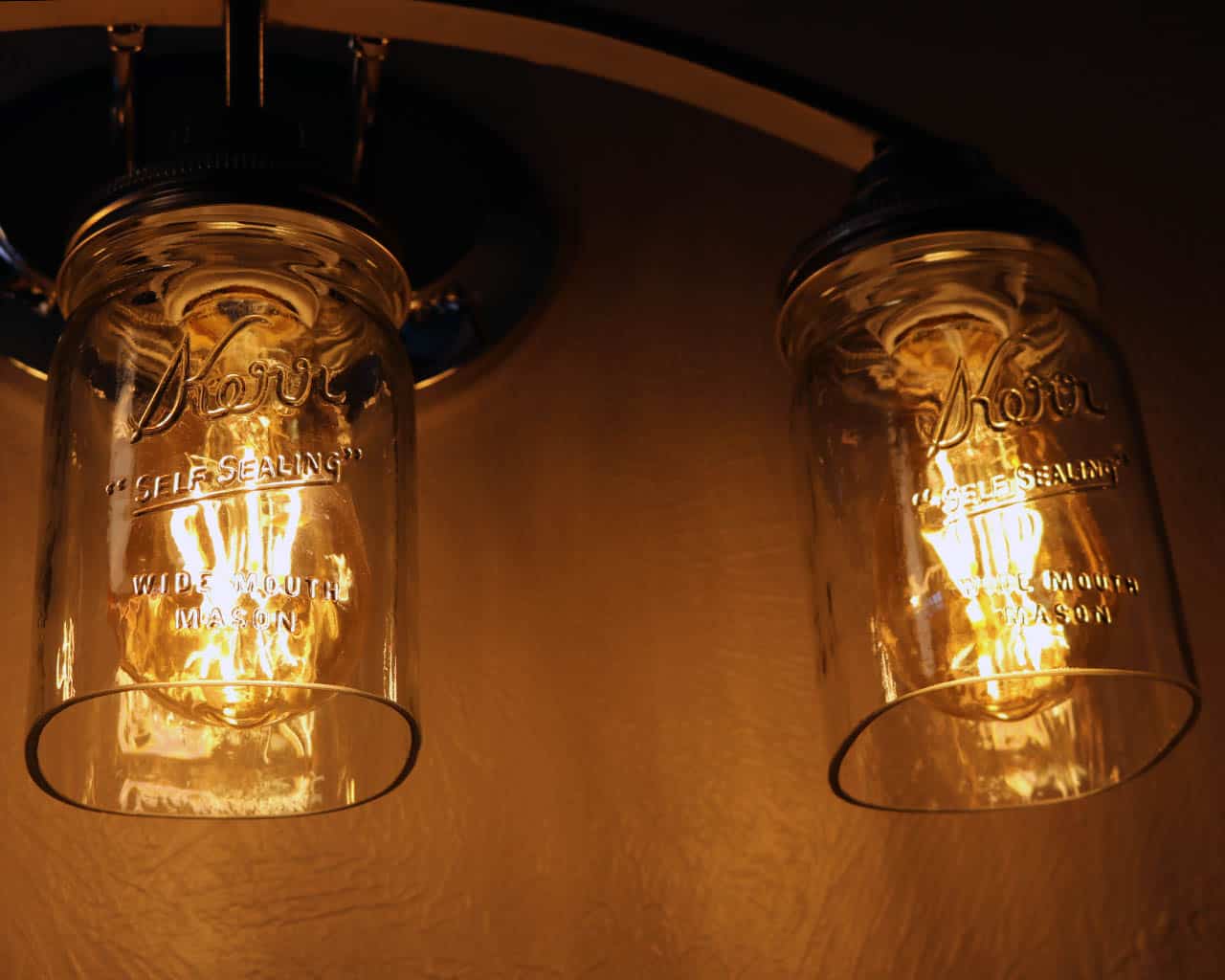 Hand Cut Open Bottom Mason Jar for Lighting Shade or Crafts