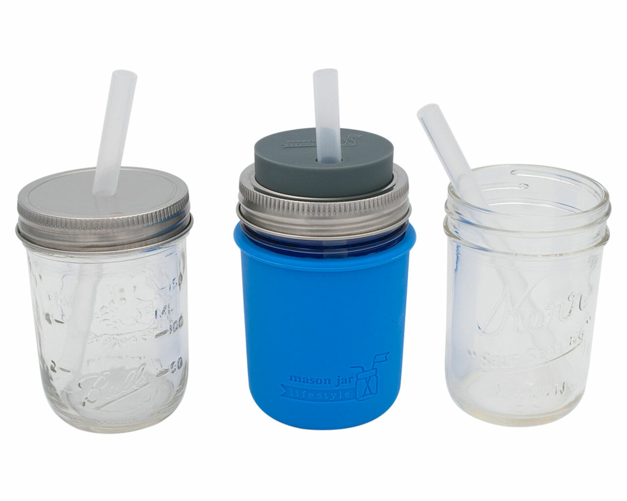 Short Silicone Reusable Straws for Half Pint Mason Jars 10 Pack