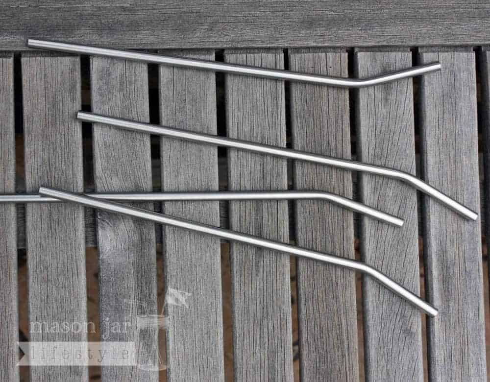 Long Thin Bent Stainless Steel Straw for Quart Mason Jars