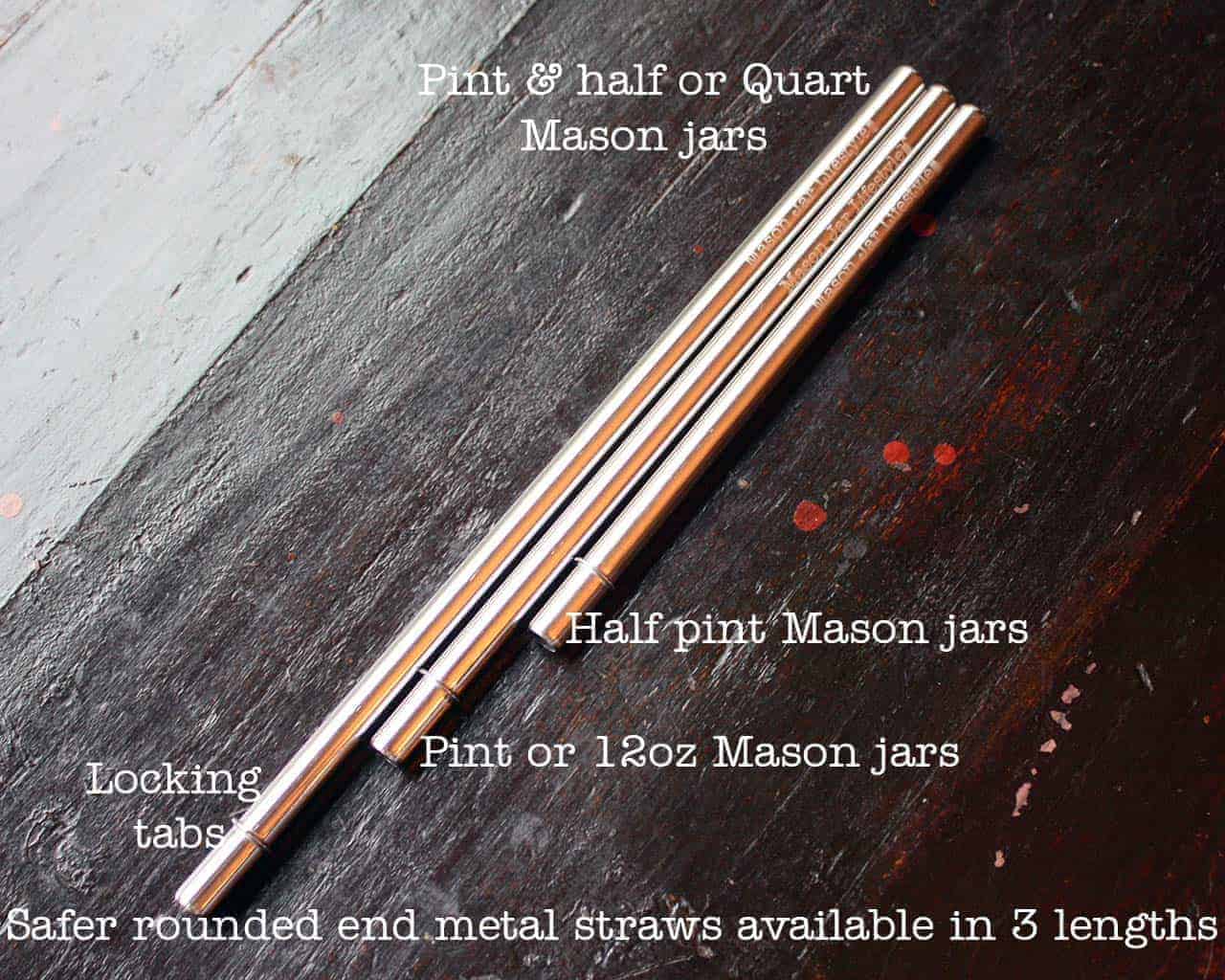 Combo 6 Pack Safer Rounded End Stainless Steel Straws for Mason Jars