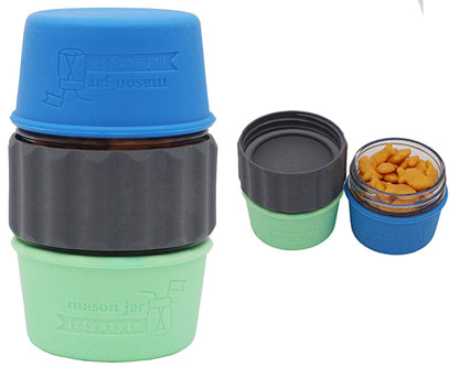 2-in-1 Lid to Connect Two Regular Mouth Mason Jars 2 Pack