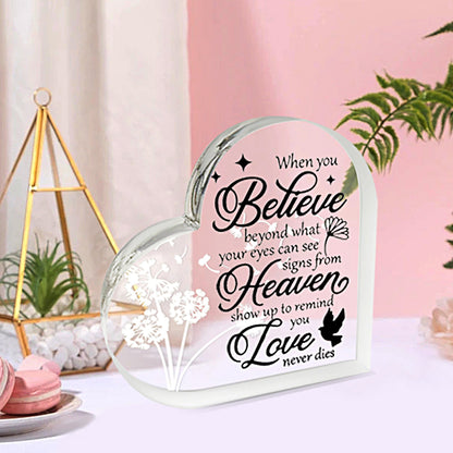 Acrylic Memorial Heart - When You Believe