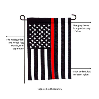 Thin Red Line Garden Applique Flag