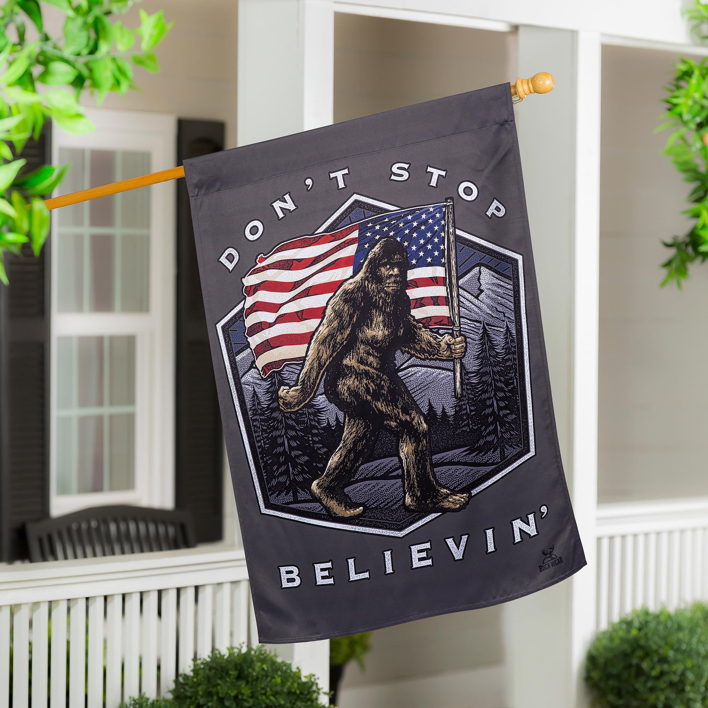 Don't Stop Believin' Suede House Flag