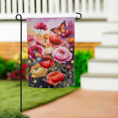 Sunset Garden Suede House Flag