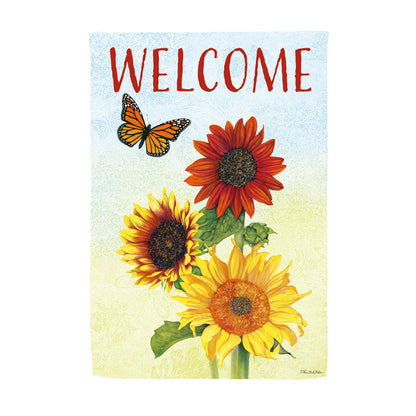 Sunflower Trio Suede House Flag