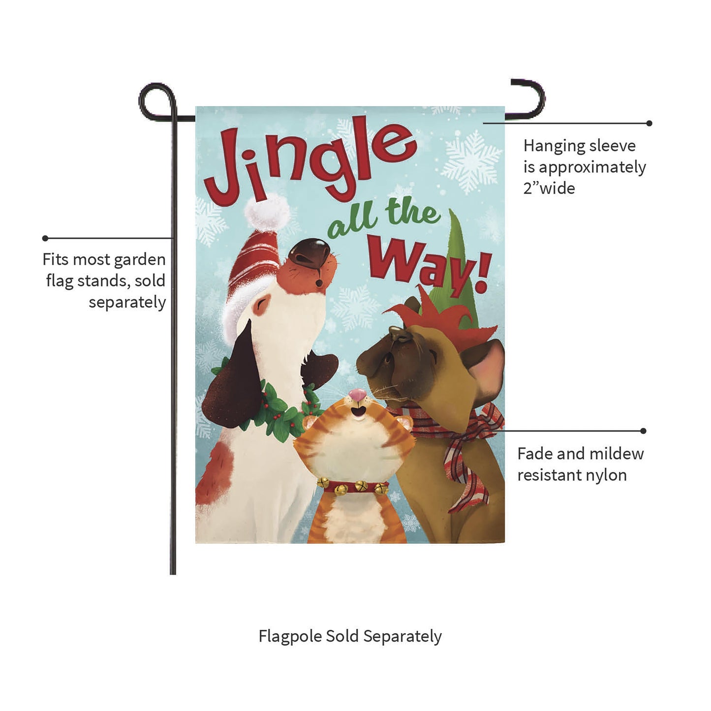 Jingle All the Way Suede Garden Flag