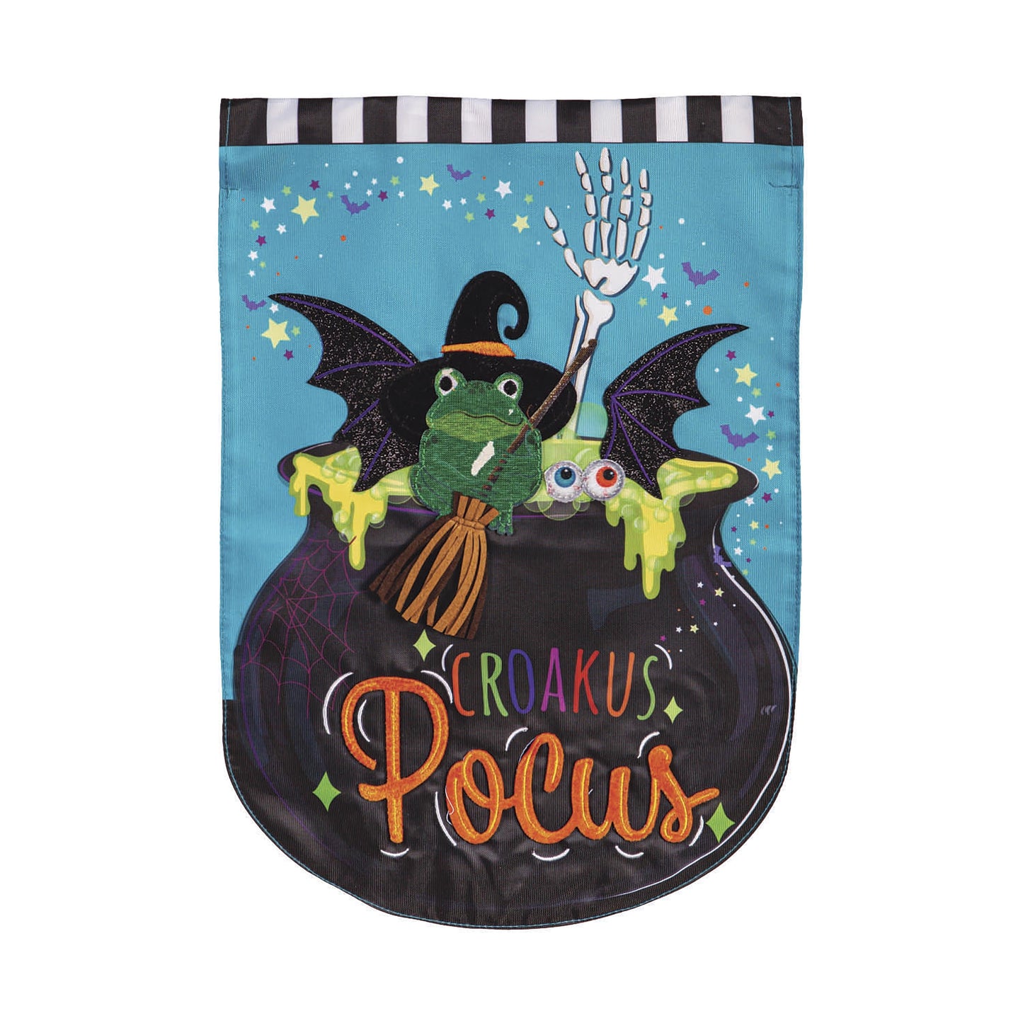 Croakus Pocus Applique Garden Flag