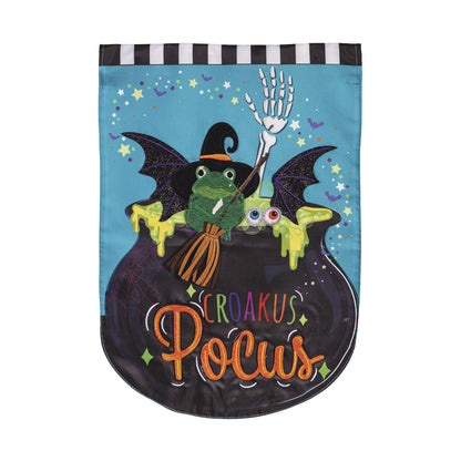 Croakus Pocus Applique Garden Flag