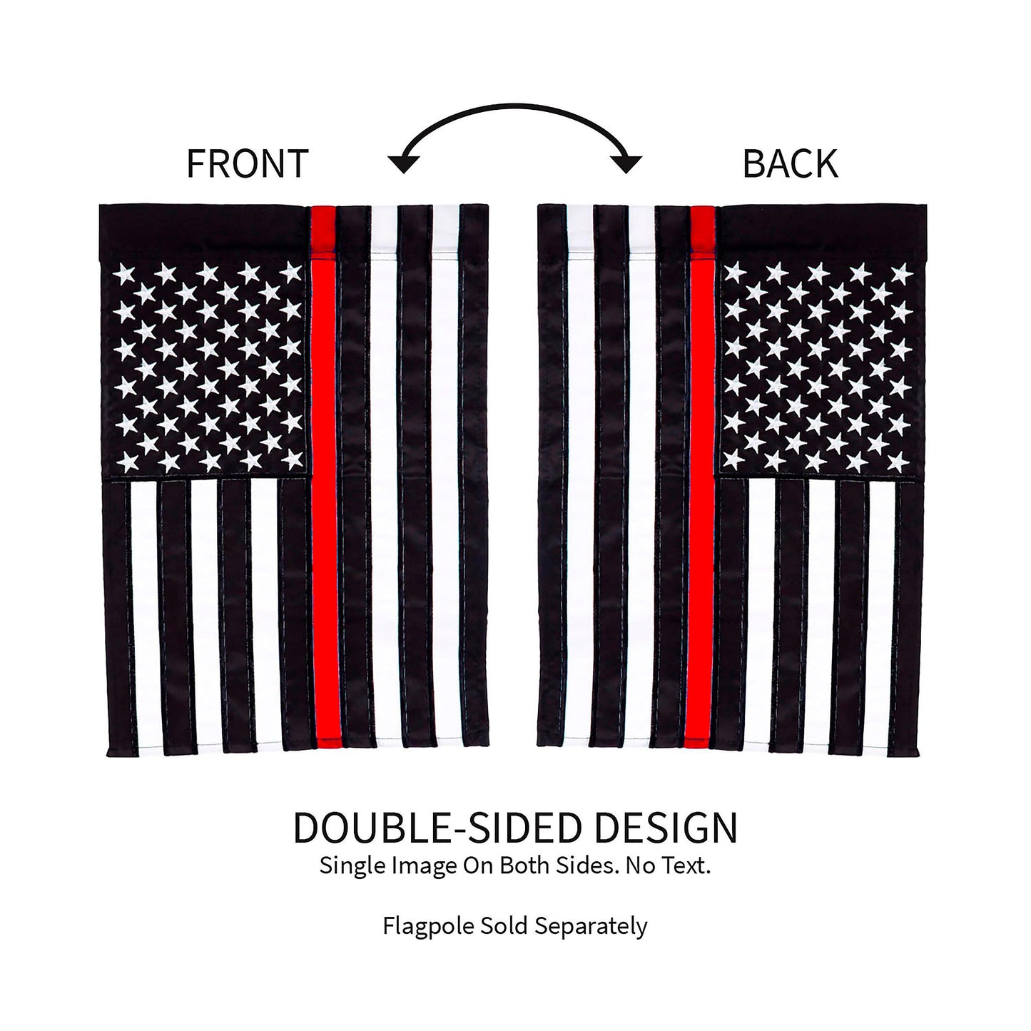 Thin Red Line Garden Applique Flag