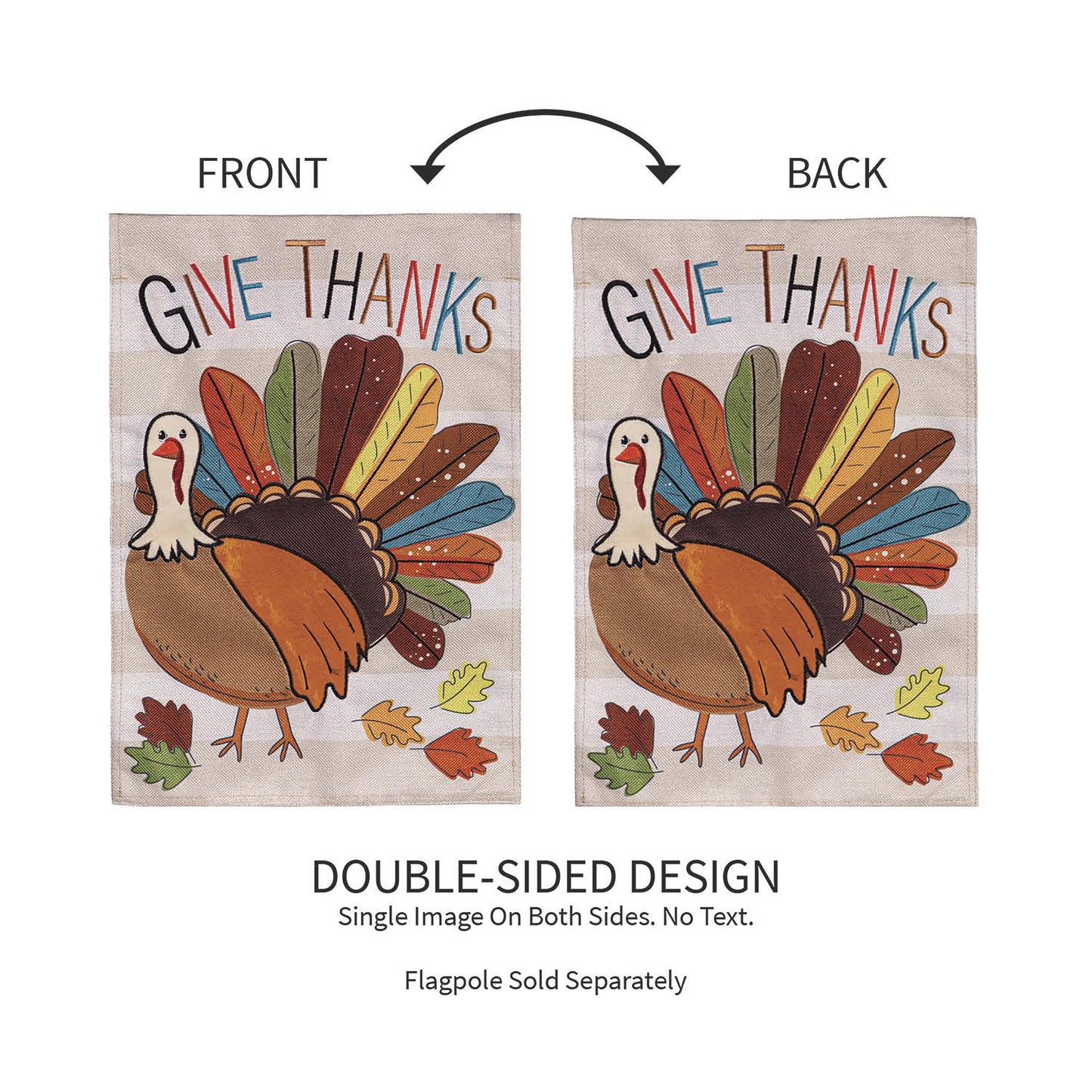 Tom Turkey Thanksgiving Burlap Garden Flag