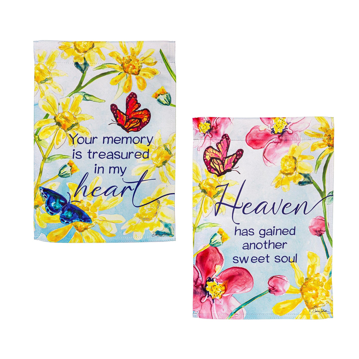 Treasured Memories Reversible Suede Garden Flag