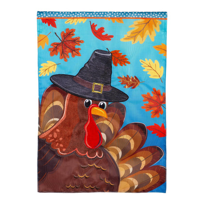 Turkey Time Applique Garden Flag