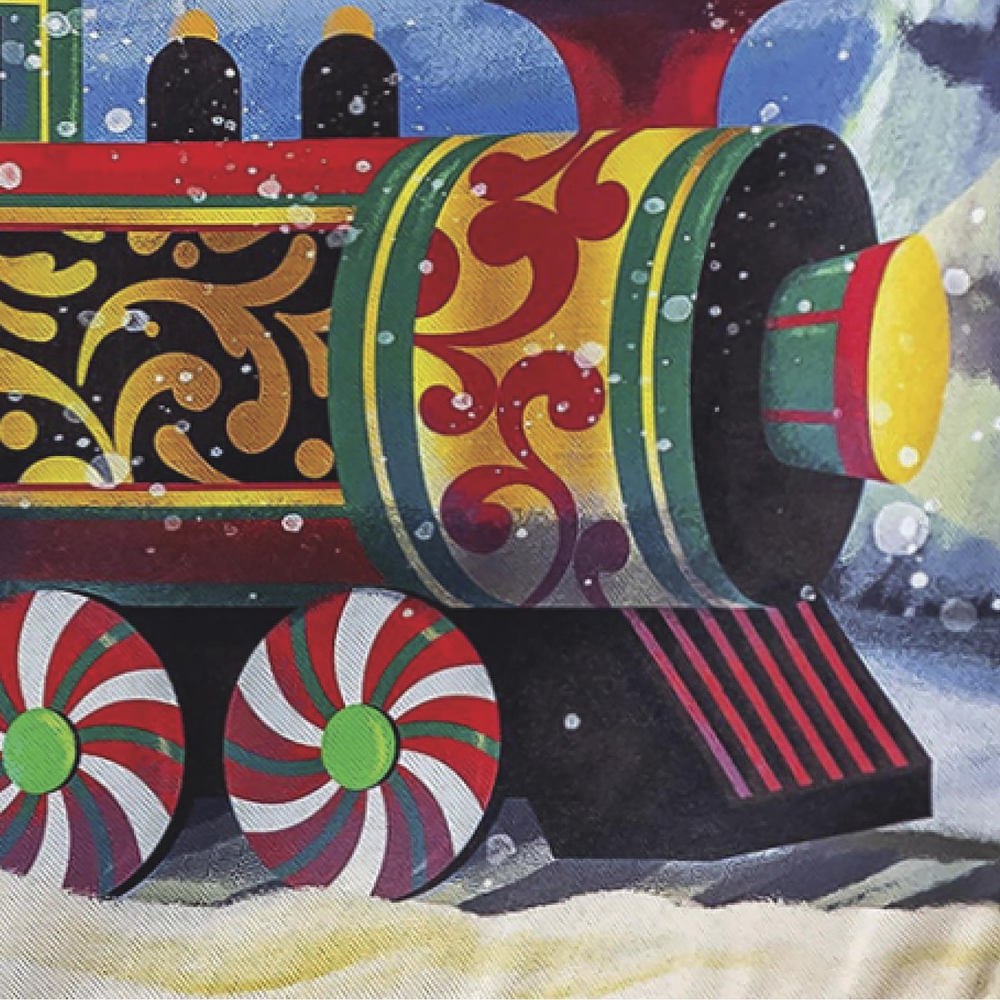 Home for the Holiday Train Garden Suede Flag