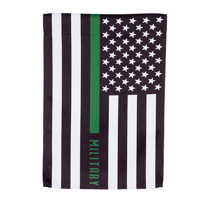 Military Thin Green Line Garden Suede Flag