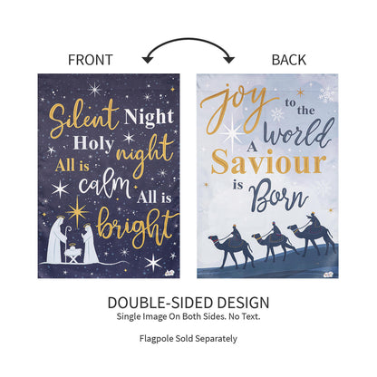 Joy to the World Reversible Suede Garden Flag