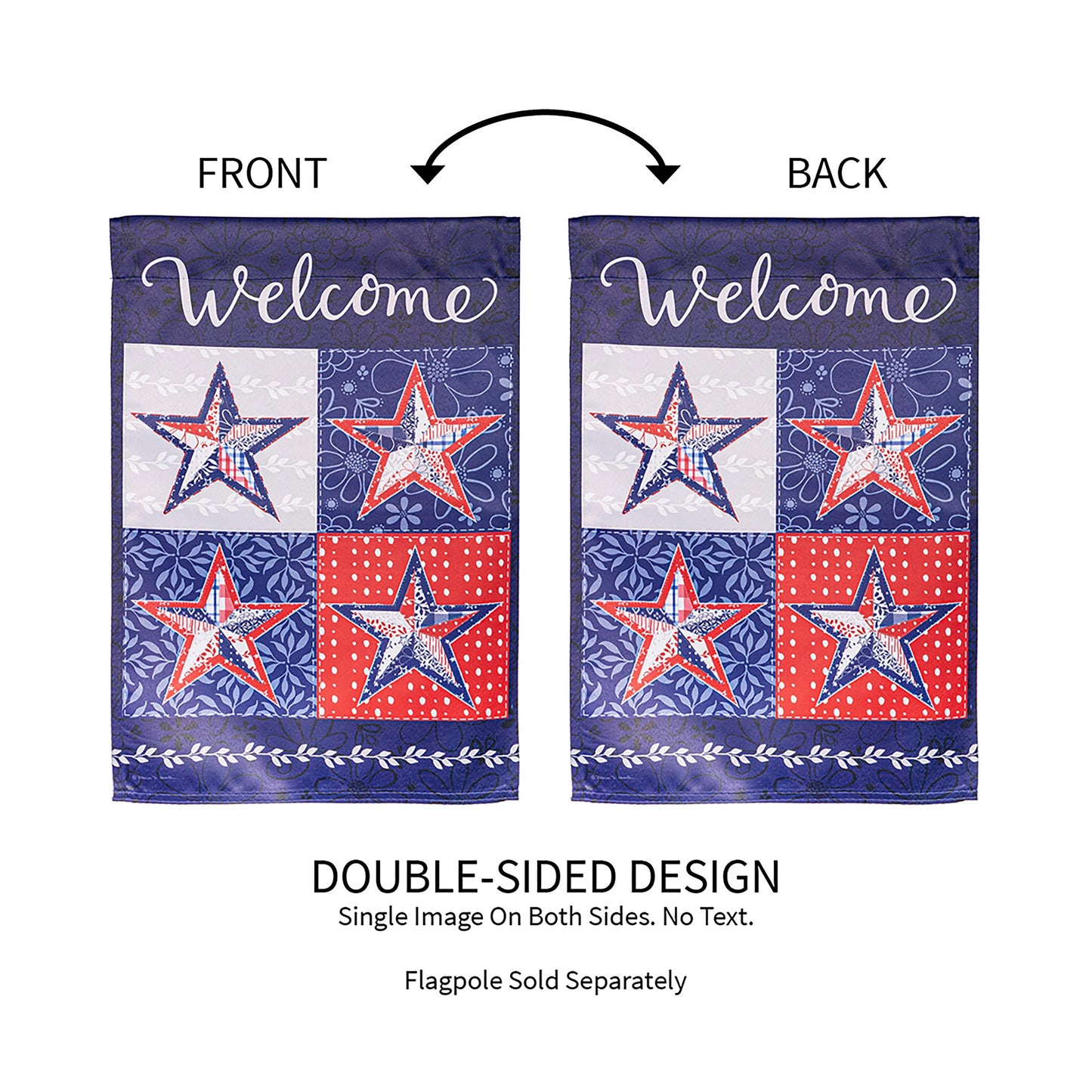 Red, White, and Blue Stars Suede Garden Flag
