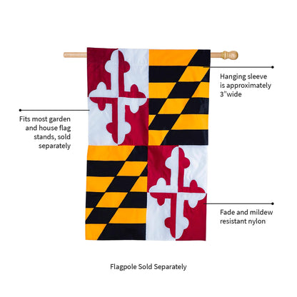 Maryland State Flag House Applique Flag