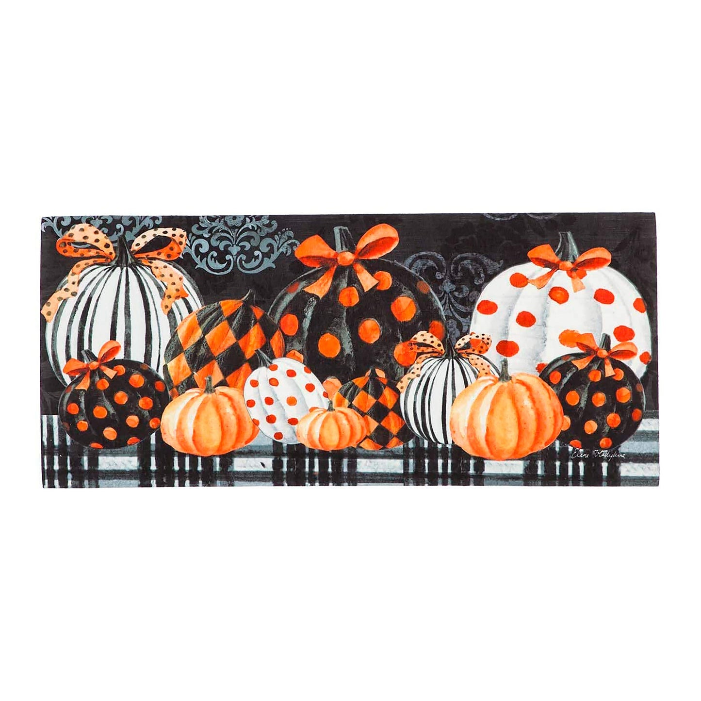 Elegant Pattern Pumpkins Garden Suede Flag and Sassafras Mat Set (14S8697 431572)