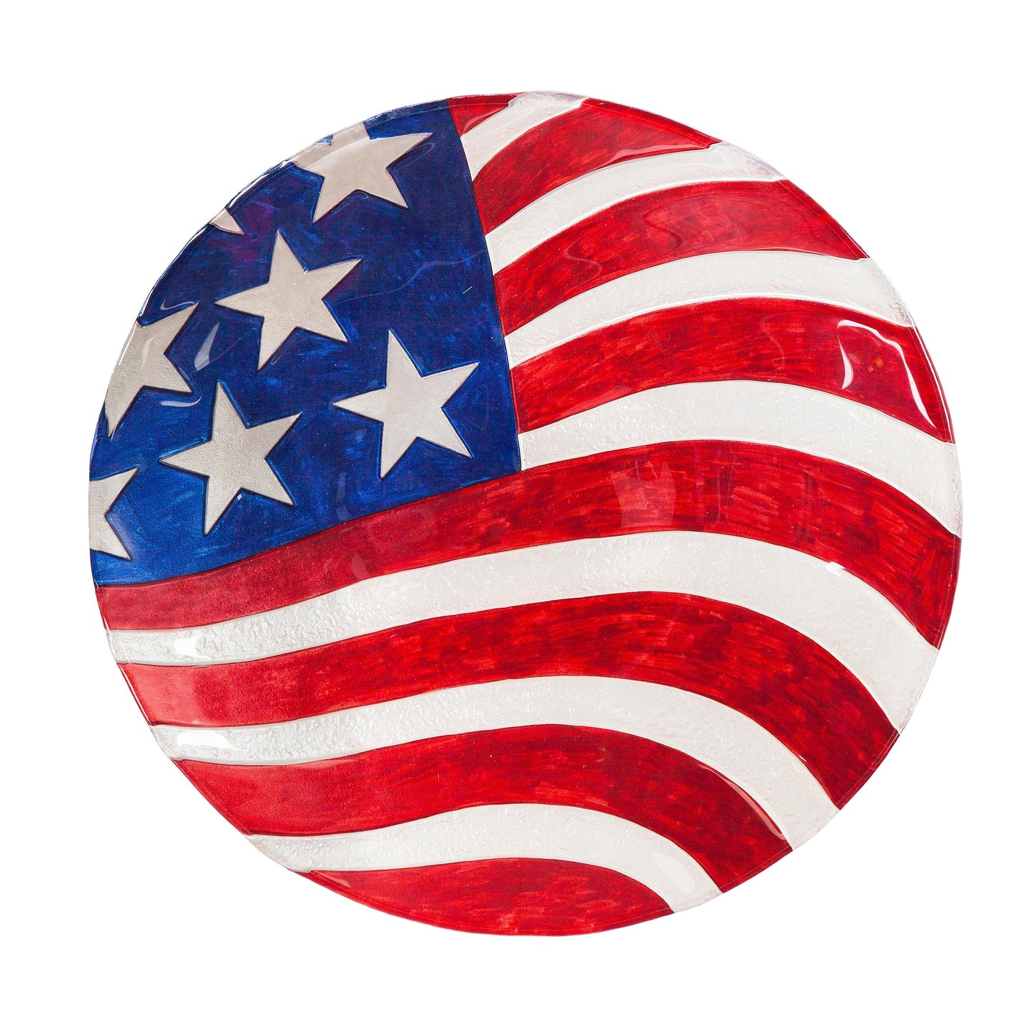 American Classic Birdbath, American Flag, 18"