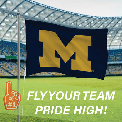 University Of Michigan Single Sided Flag w/ 2 Grommets, 3'x5'