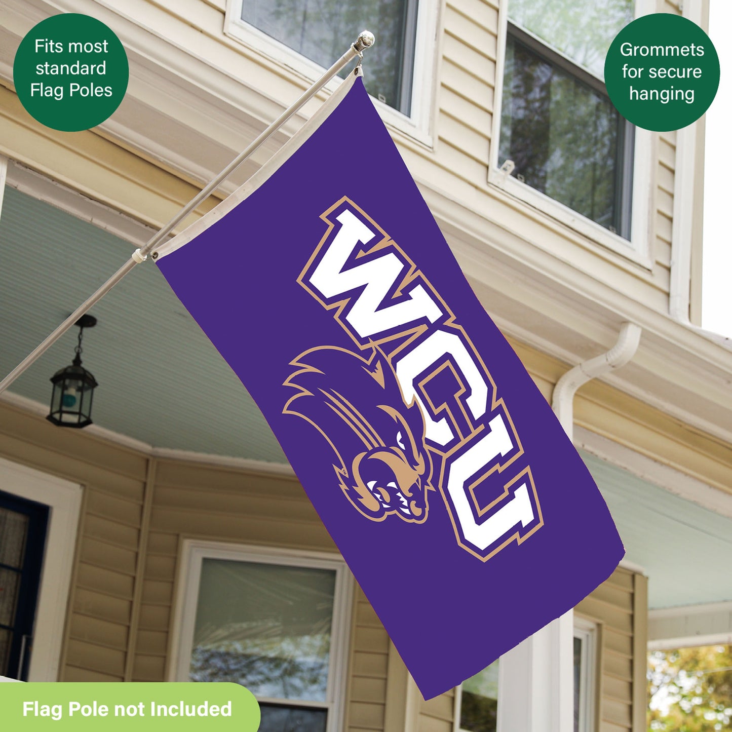 Western Carolina University Single Sided Flag w/ 2 Grommets, 3'x5'