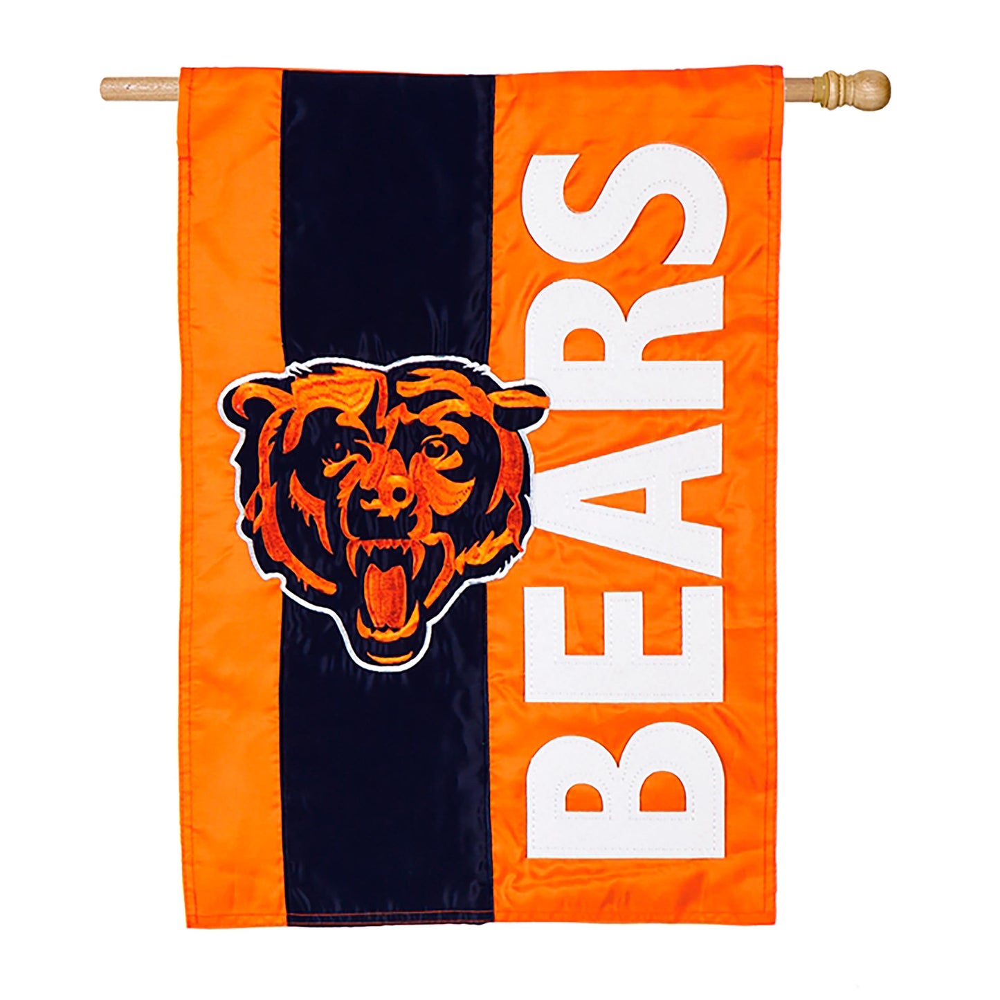 Double-Sided Embellished NFL Team Pride Applique House Flag, Chicago Bears